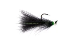 CDC Jig Streamer Black By Fulling Mill// Barbless Hook